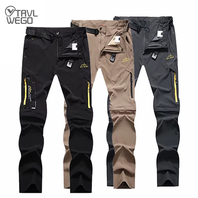 Men'S Camping Hiking Pants Trekking High Stretch Summer Thin Waterproof Quick Dry Uv-Proof Outdoor Travel Trousers