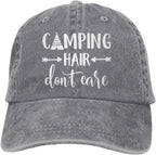 Unisex Camping Hair Don'T Care Vintage Adjustable Baseball Cap Denim Dad Hat