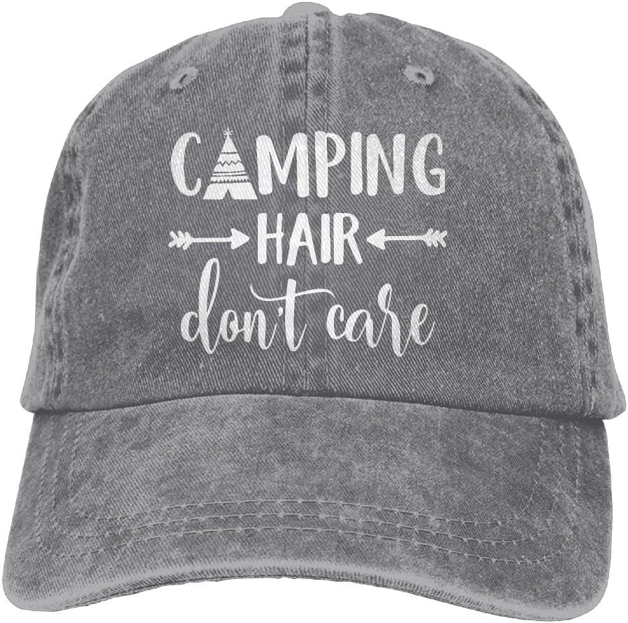 Unisex Camping Hair Don'T Care Vintage Adjustable Baseball Cap Denim Dad Hat