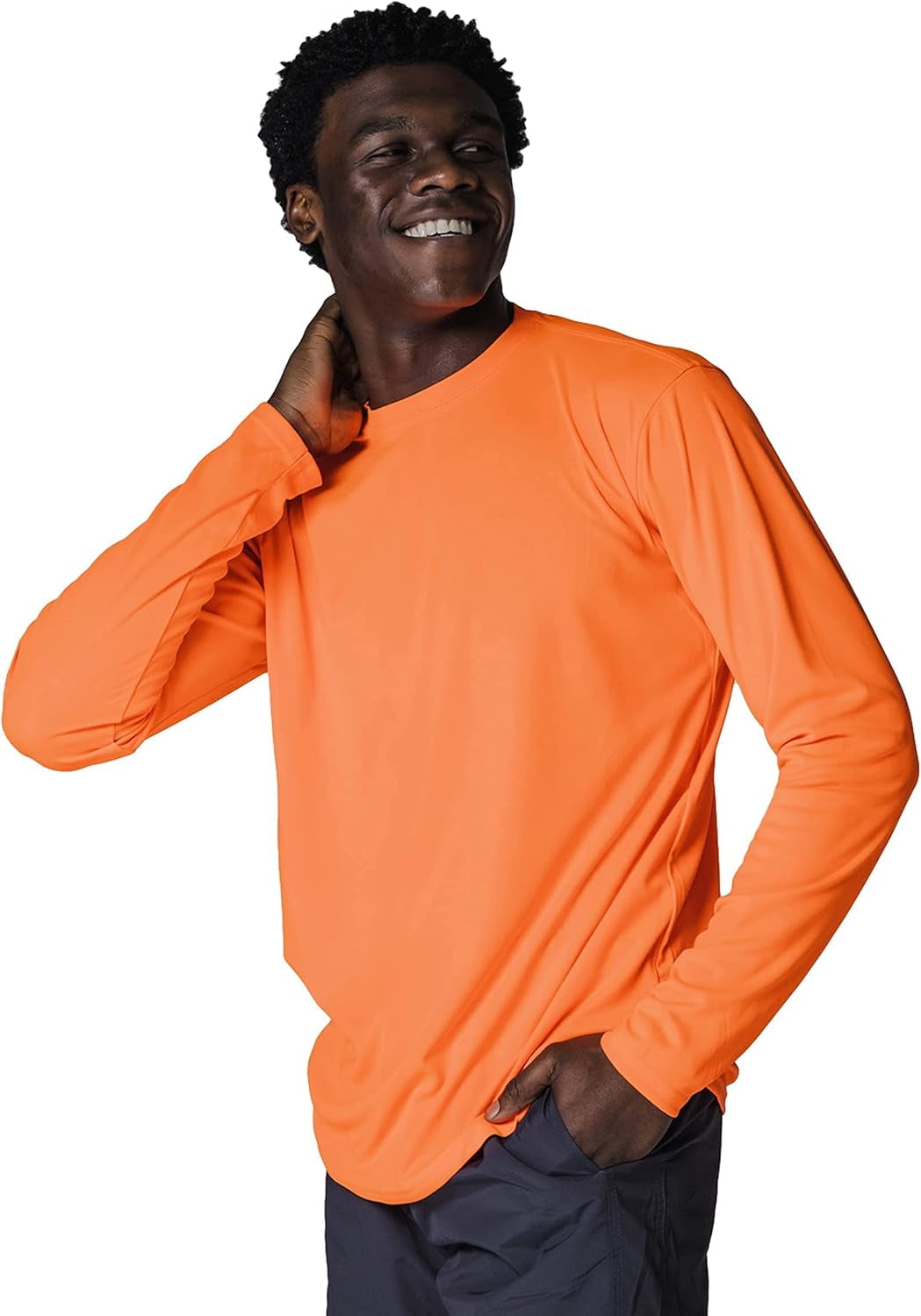 Men'S Outdoor UPF 50+ Long Sleeve T-Shirt, UV Sun Protection for Fishing, Running, Hiking, Swimming