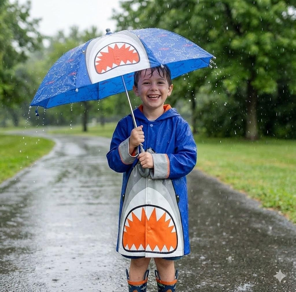 Kids Umbrella for Girls and Boys & Rain Coats Set -Toddler Umbrellas Kids Raincoat Boys Girls Jacket