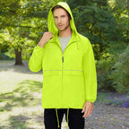 Men'S Rain Jacket Cycling Running Jackets Waterproof Raincoat with Hood Windbreaker Hiking Jacket Rain Coat