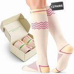 Compression Socks for Women, 15-25 Mmhg Knee High Compression Stockings for Pregnancy, Anti-Slip Support Socks