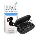 Hoops Reusable Soft Silicone Ear Plugs, 17Db Noise Reduction Rating, Case Included, Black