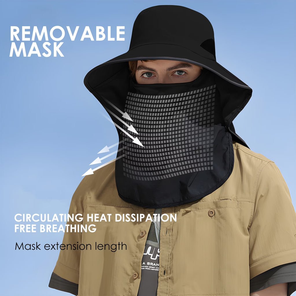 Nylon Sun Hats for Women and Men UPF 50+ Sun Protection and Neck Flap,Bucket Hat for Men and Women
