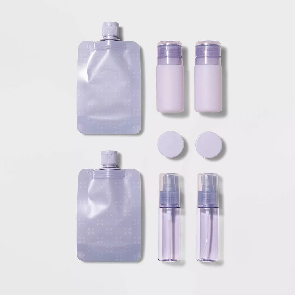 8Pc Travel Toiletry Set Thistle - Open Story™️: Portable Beauty Tool Set
