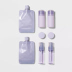 8Pc Travel Toiletry Set Thistle - Open Story™️: Portable Beauty Tool Set
