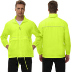Men'S Rain Jacket Cycling Running Jackets Waterproof Raincoat with Hood Windbreaker Hiking Jacket Rain Coat