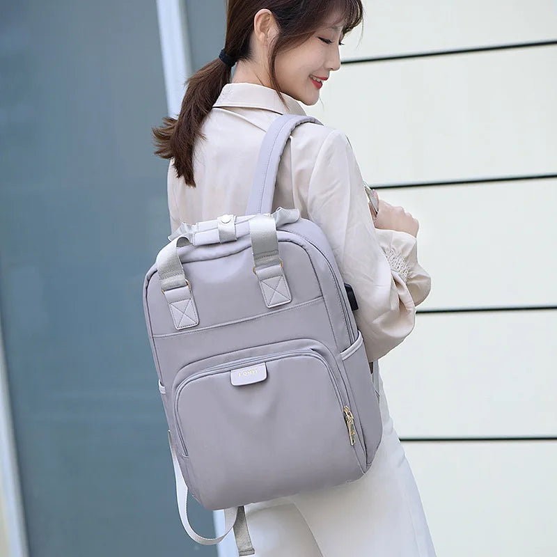 Women Men Commuting Backpack USB Charging Waterproof Luxury Oxford Students School Books Laptop Bag Girls Cute Travel Backpacks