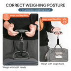 Digital Luggage Scale, 110LB Portable Handheld Baggage Scale for Travel, Suitcase Scale with Hook, Battery Included with Overweight Alert, White Backlight LCD Display - Silver