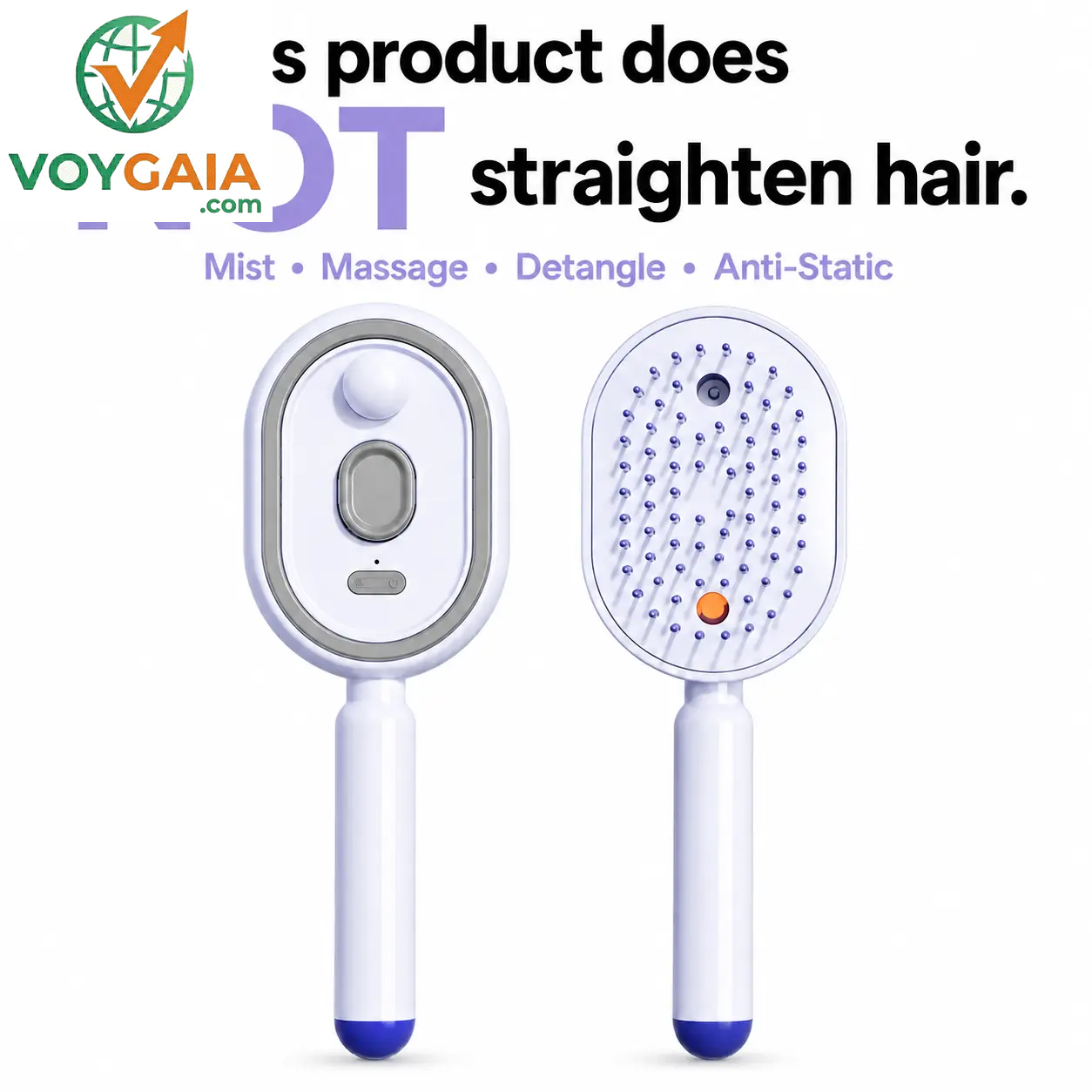【Not Straightened】Electric Spray Air Cushion Massage Comb, Self-Cleaning Anti-Tangle Hair Brush, Anti-Static Volumizing Scalp Massage Brush for Dry Frizzy Hair Care, No Essential Oil Included