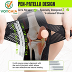 Knee Brace with Side Stabilizers for Meniscal Tear Knee Pain ACL MCL Arthritis Injuries Recovery, Breathable Adjustable Knee Support for Men and Women Black Healthcare Side Staoilizer Knee Compression Wrap