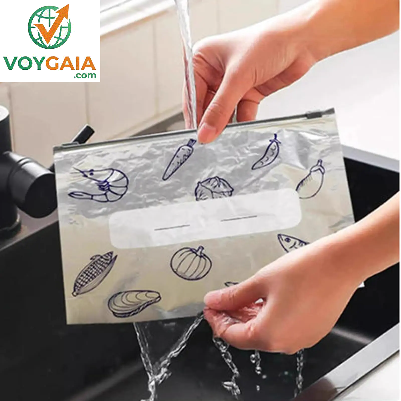 【Refrigerated Food】Reusable Aluminum Foil Sealable Storage Bags, 2026 New Resealable Vacuum Zipper Pouches for Food, Stand up Foil Sealable Bags with Label and Zip Lock for Vegetable Fruit Meat