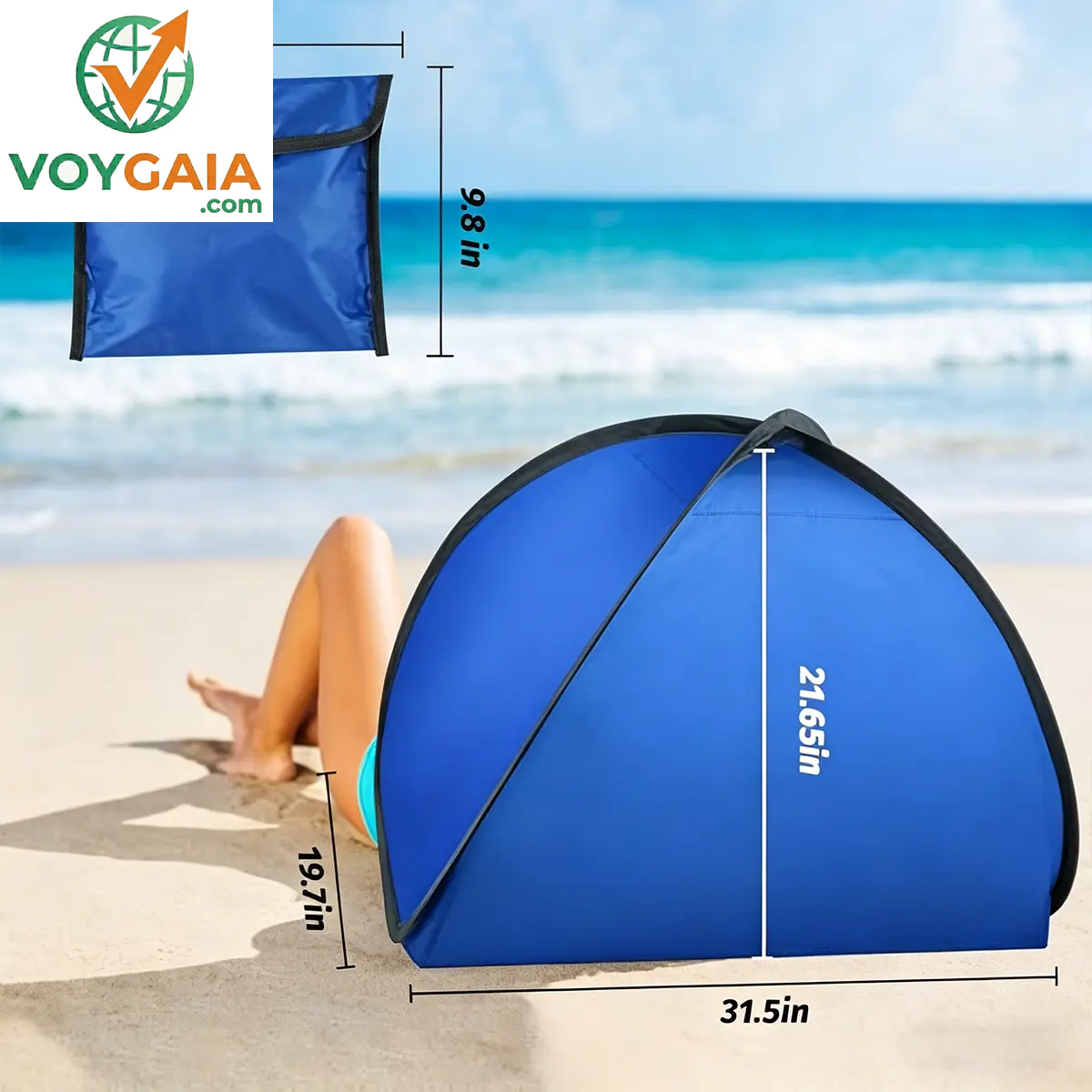 AMLANG Instant Pop up Mini Beach Shade Tent, Lightweight Automatic Sun Shelter Canopy for Head, Laptop & Pets, UV Resistant Portable Tent for Travel Camping Hiking