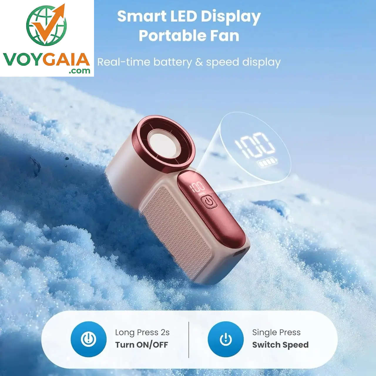 Mini Handheld Fan with LED Display – 6-Speed Turbo Pocket Fan for Women. USB Rechargeable, High-Speed Cooling for Travel & Makeup. Perfect Gift. Portable Refrigeration