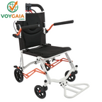 Lightweight Folding Transport Wheelchair for Adults & Seniors – 18 Lbs Aluminum Frame – Removable Turn over Armrests – Swing-Away Footrests – Locking Handbrake – 220 Lbs Capacity – Easy Fold & Carry – Ideal for Travel & Indoors