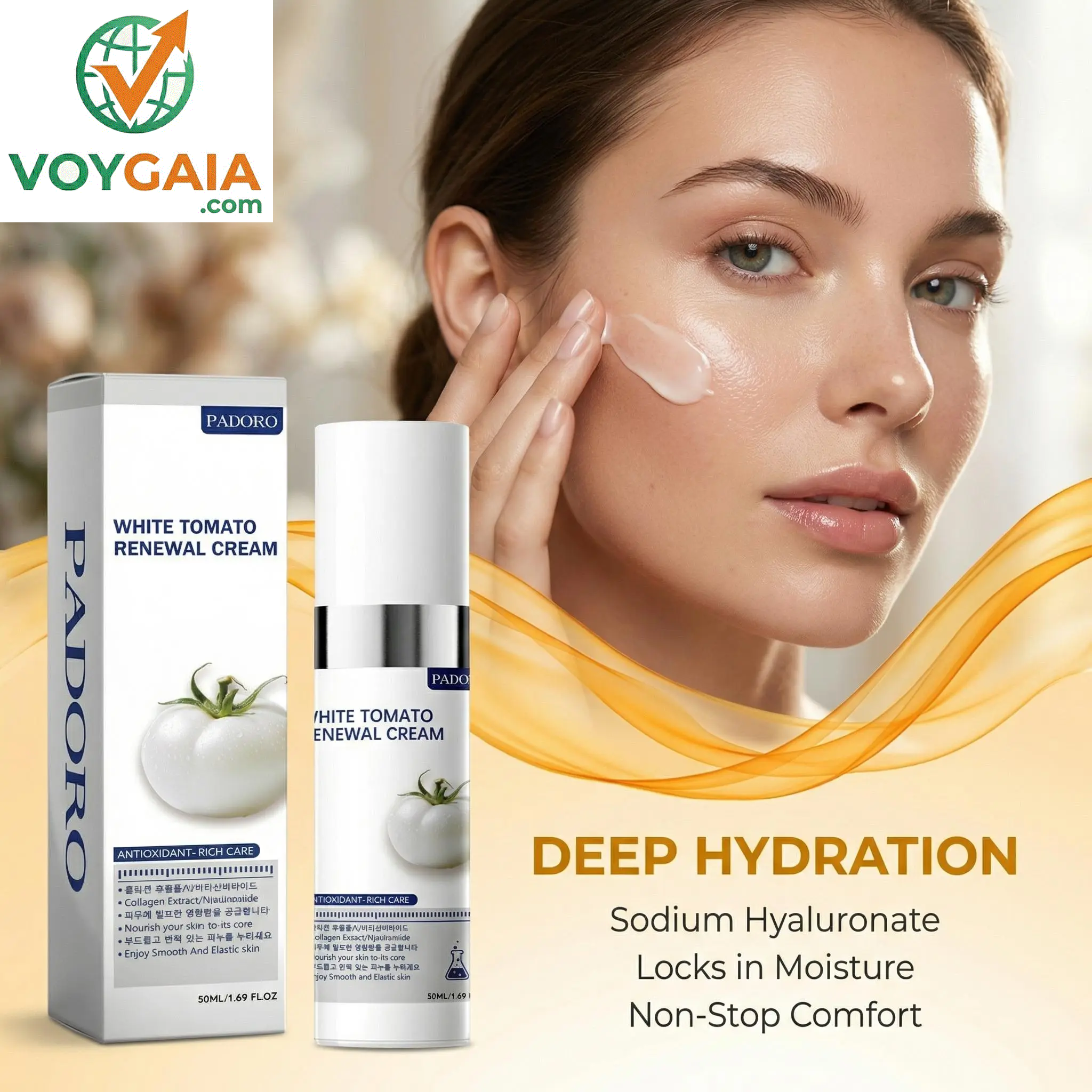 [Padoro]White Tomato Cream / Youthful Formula Ultimate Moisturizing Cream / anti Wrinkle Moisturizer / Collagen, Niacinamide, Centella Asiatica, Hyaluronic Acid / Wrinkles, Skincare Hydrating Daily Moisturizer Moisture Hydrate(50Ml/1.69Fl Oz)
