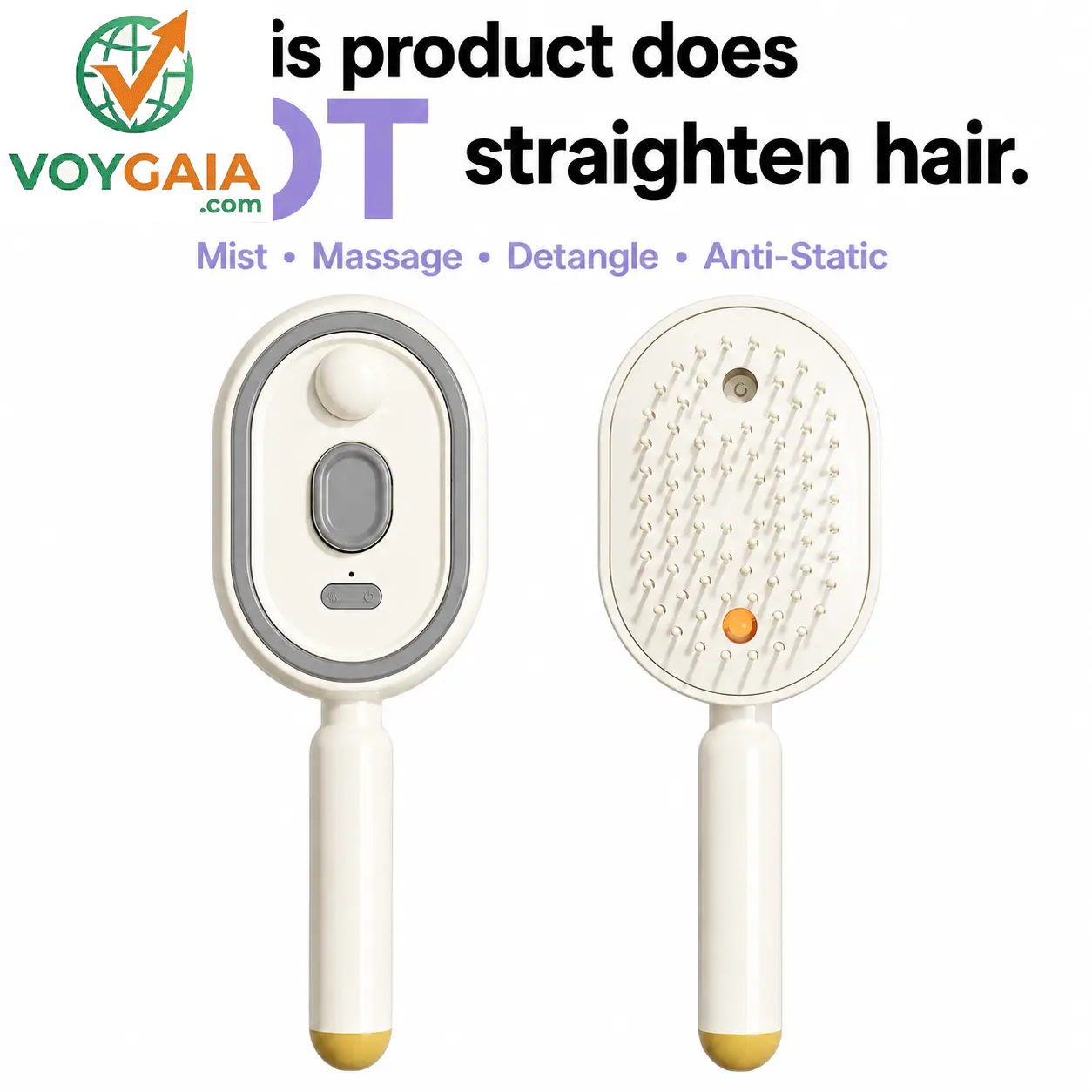 【Not Straightened】Electric Spray Air Cushion Massage Comb, Self-Cleaning Anti-Tangle Hair Brush, Anti-Static Volumizing Scalp Massage Brush for Dry Frizzy Hair Care, No Essential Oil Included