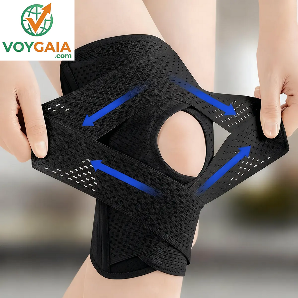 Knee Brace with Side Stabilizers for Meniscal Tear Knee Pain ACL MCL Arthritis Injuries Recovery, Breathable Adjustable Knee Support for Men and Women Black Healthcare Side Staoilizer Knee Compression Wrap