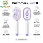 【Not Straightened】Electric Spray Air Cushion Massage Comb, Self-Cleaning Anti-Tangle Hair Brush, Anti-Static Volumizing Scalp Massage Brush for Dry Frizzy Hair Care, No Essential Oil Included
