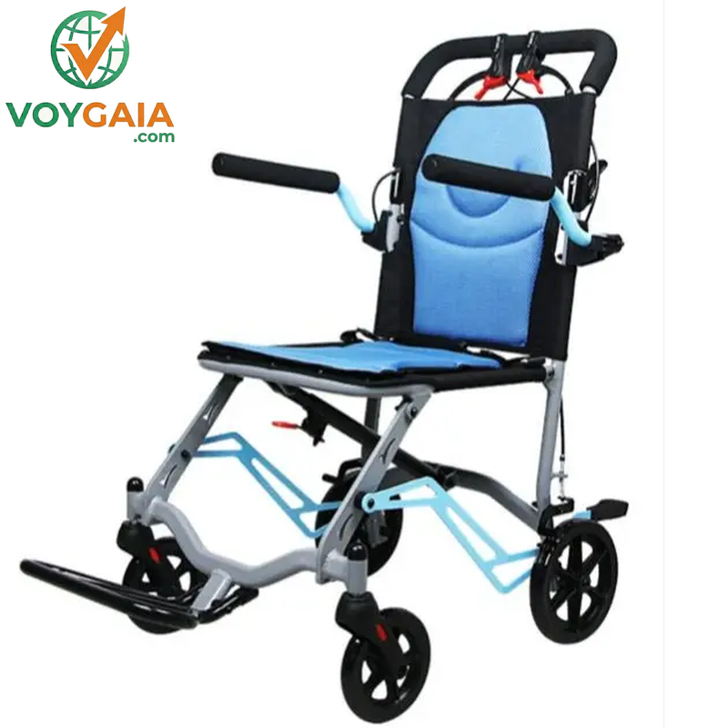 Lightweight Folding Transport Wheelchair for Adults & Seniors – 18 Lbs Aluminum Frame – Removable Turn over Armrests – Swing-Away Footrests – Locking Handbrake – 220 Lbs Capacity – Easy Fold & Carry – Ideal for Travel & Indoors