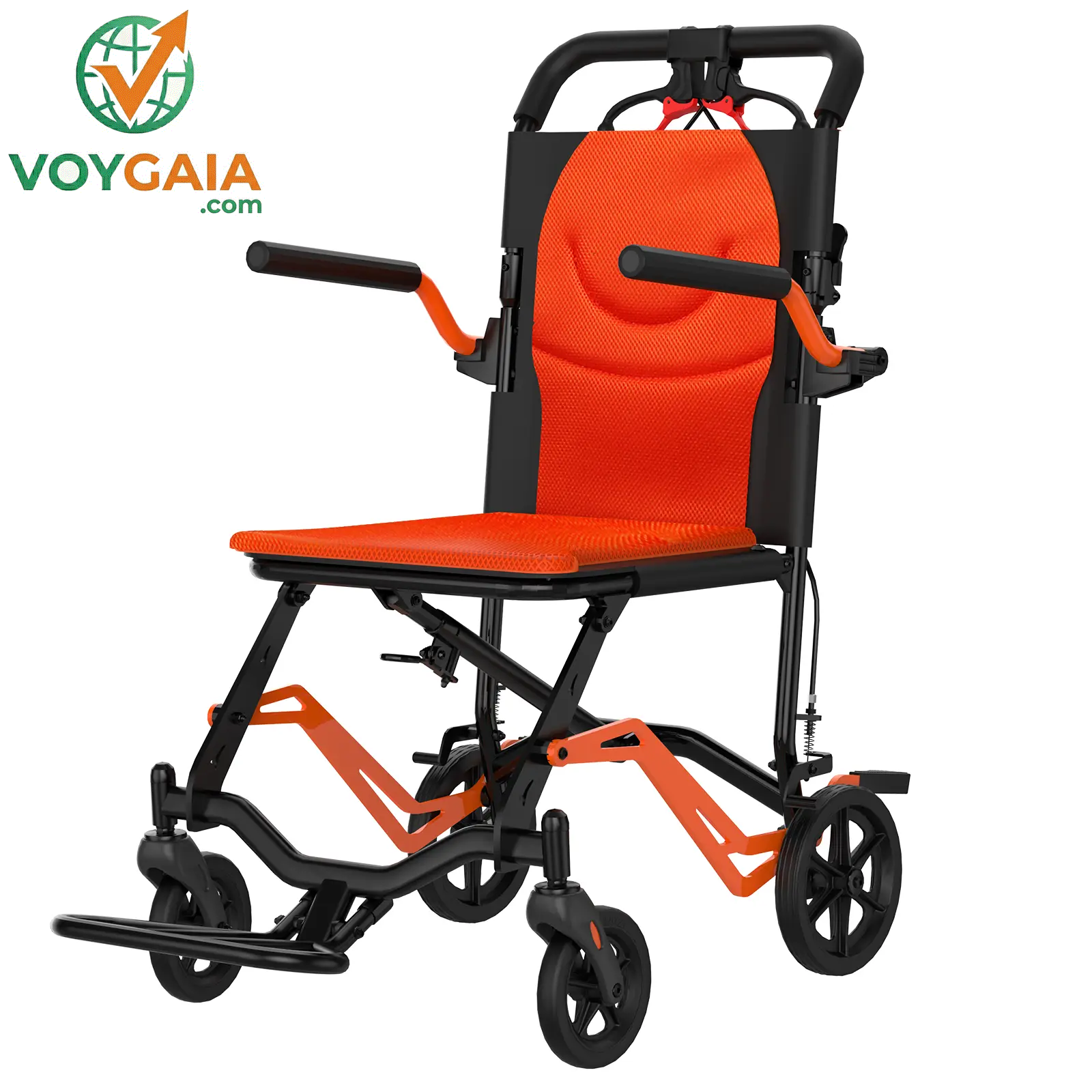 Lightweight Folding Transport Wheelchair for Adults & Seniors – 18 Lbs Aluminum Frame – Removable Turn over Armrests – Swing-Away Footrests – Locking Handbrake – 220 Lbs Capacity – Easy Fold & Carry – Ideal for Travel & Indoors