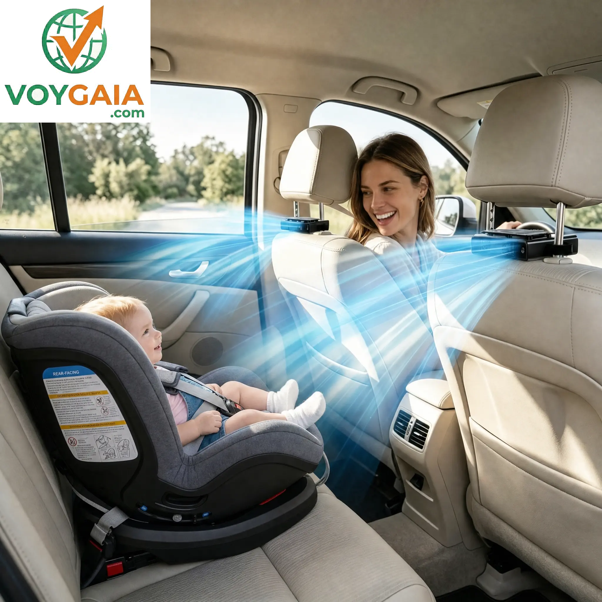 JOYTUTUS Fathersdaygift-2026 Car Seat Fan Sunvisor Clip Fan, USB Rechargeable Fan with LED Display, 360° Rotation, 100 Speeds Adjustment, Detachable Clip, Magic Tape, 20Hr 3000Mah Battery Summer Fan for Car Baby Stroller Backseat Handheld Cooling Fan High