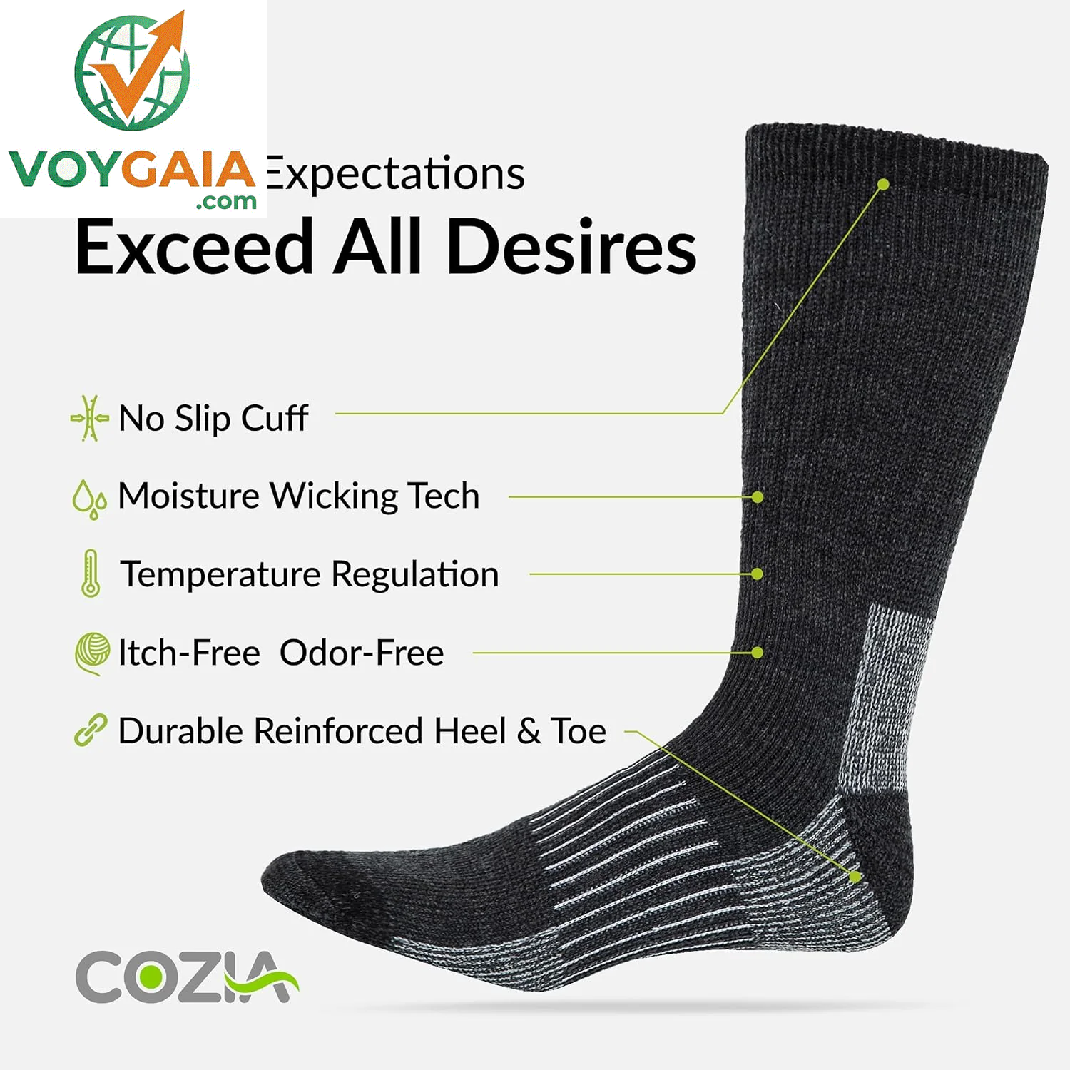 Merino Wool Socks Casual Warm Socks for Winter Cozy Boot Socks for Men & Women